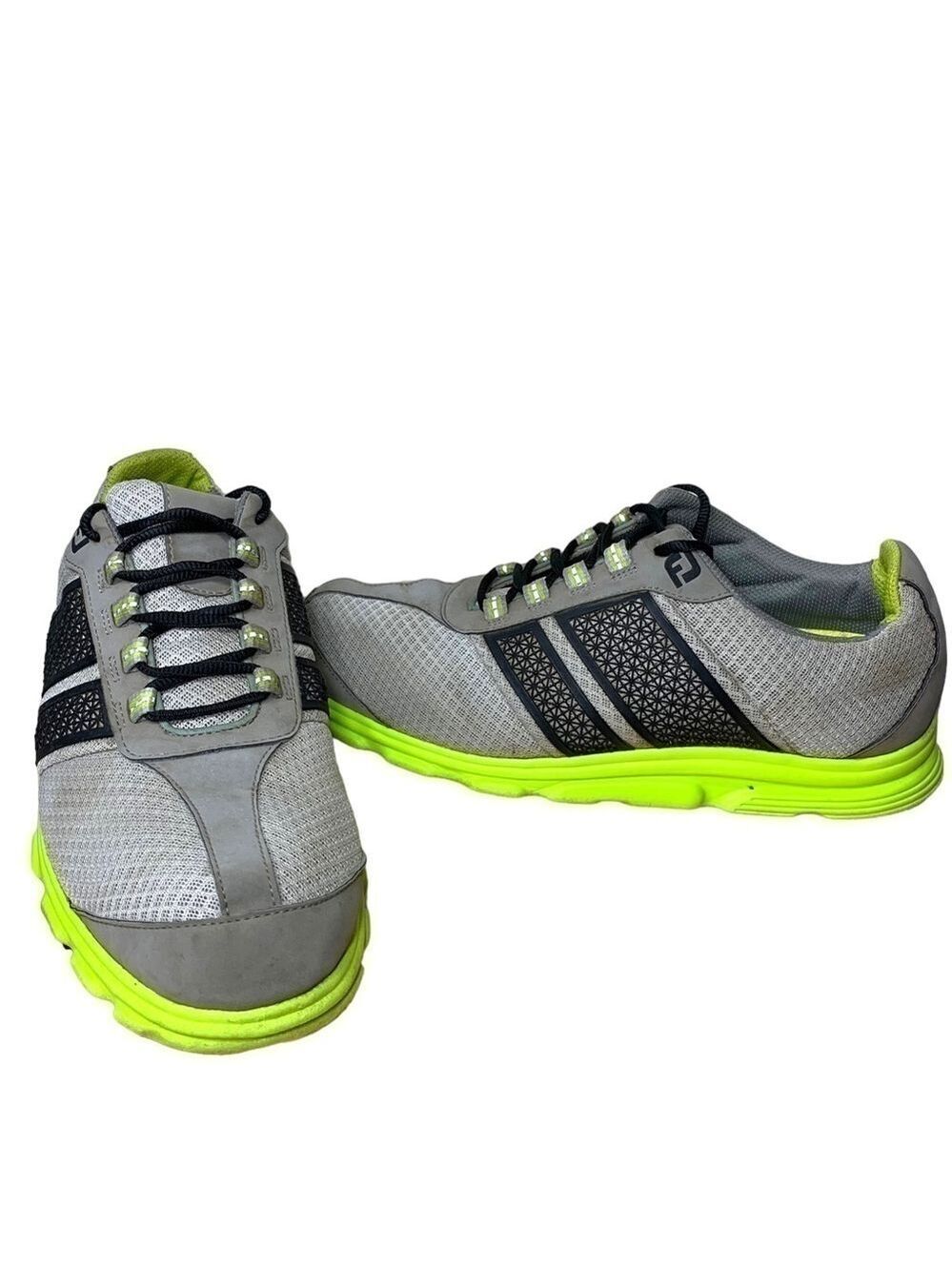 Footjoy Superlites Golf Sneakers Men's 10 w Gray Green Spikeless Shoes 58118